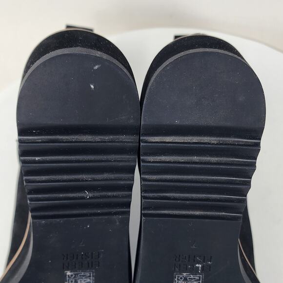 Eileen Fisher Luv Wedge Chelsea Boots Women 7 Black Nubuck Leather Ankle Bootie - Picture 13 of 14